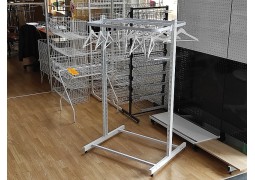 Вешало-стойка для одежды двухсторонняя L0.9хH1,4 белая (сборка 1) 